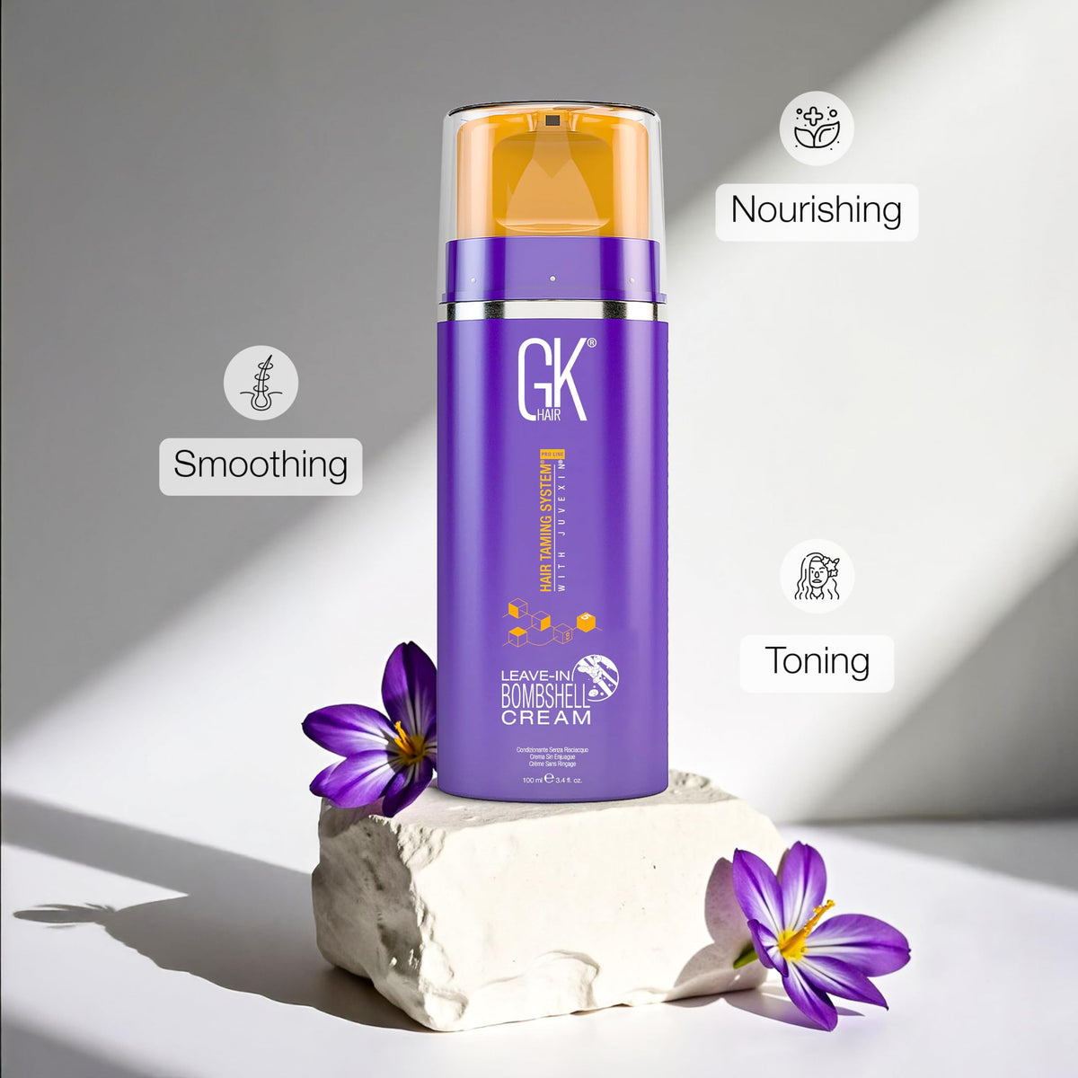 GK HAIR application on hair demonstrating easy toning and hydration benefit