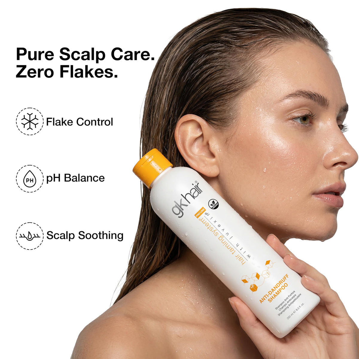 GK HAIR with argan oil visual emphasizing nourishment and shine benefits
