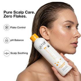 GK HAIR with argan oil visual emphasizing nourishment and shine benefits