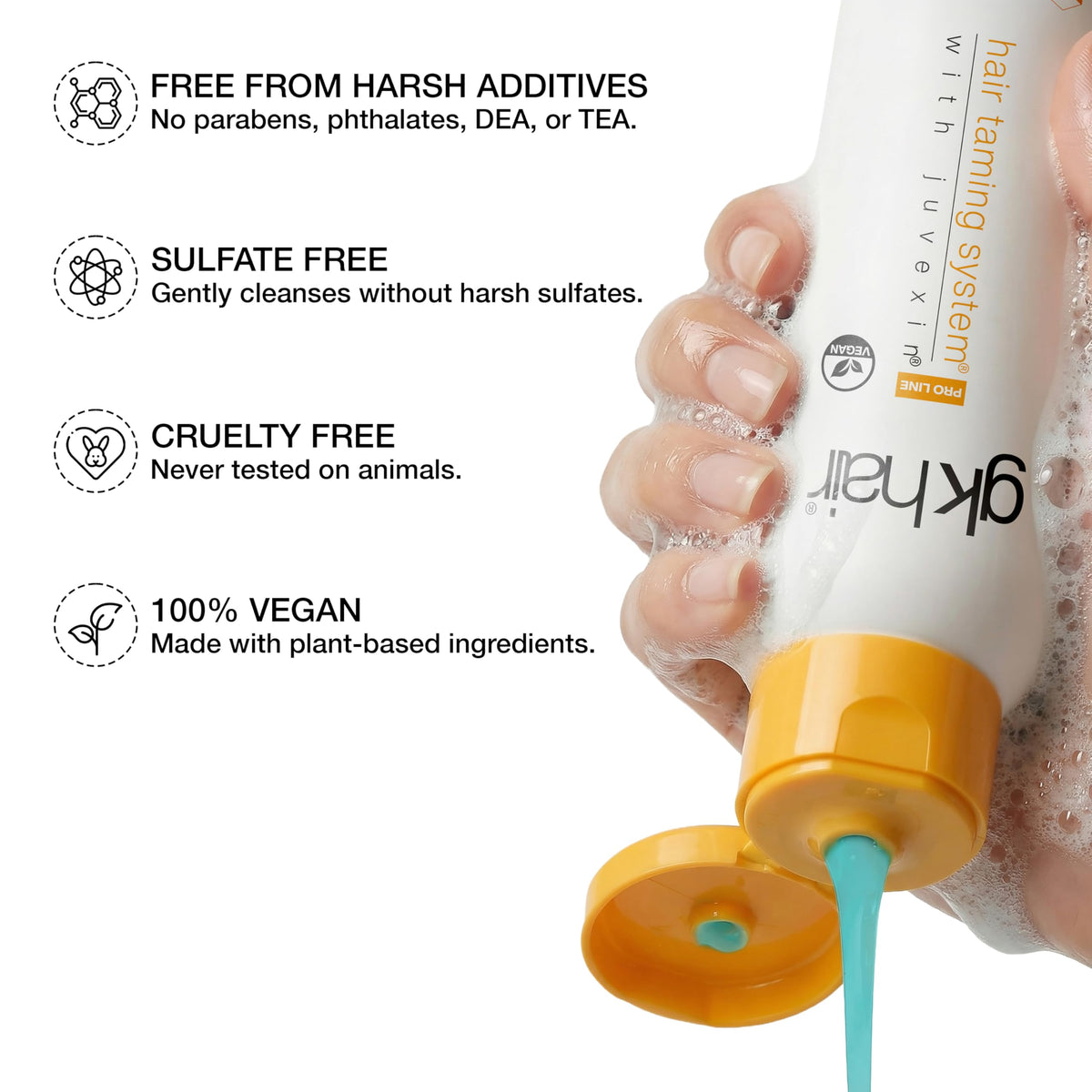 GK HAIR lather in palm illustrating quick cleansing and soothing action