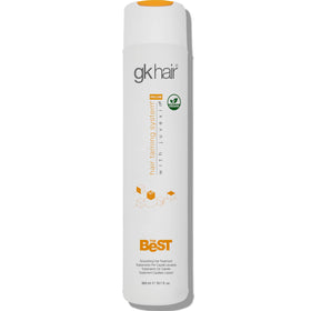 GK HAIR front bottle view showing professional packaging and benefit of salon-quality smoothing