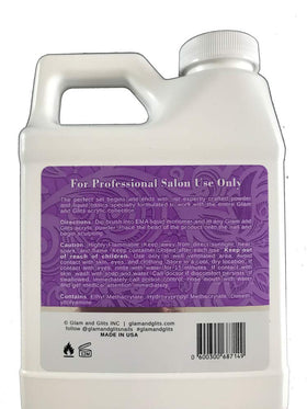 Glam and Glits monomer on salon station showing professional-ready setup