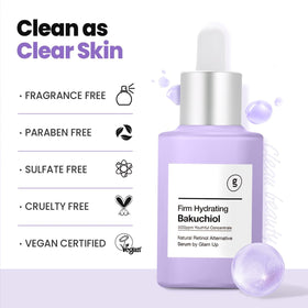 GLAM UP applying serum to face and neck demonstrating layering under moisturizer benefit
