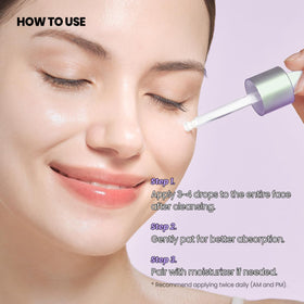 GLAM UP dispensing a drop onto fingertip for easy, mess-free application benefit