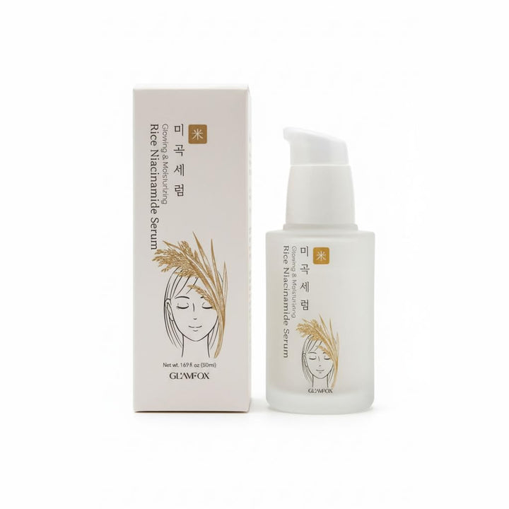 Glamfox front packaging showing 50ml bottle and label, conveys hydration