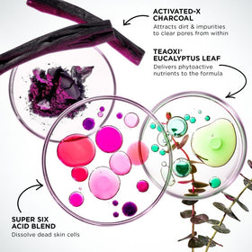 Glamglow SUPERMUD being applied to cheek to show in-use pore detox benefit
