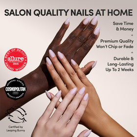 Glamnetic close-up of milky pink finish highlighting salon-quality sheen