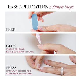 Glamnetic kit tools and glue flatlay for easy at-home application