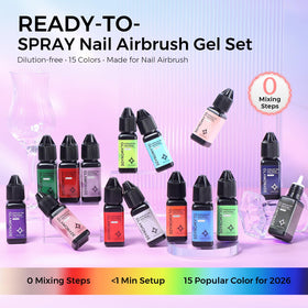 Glamonade color array flatlay with 15 shades for varied nail looks