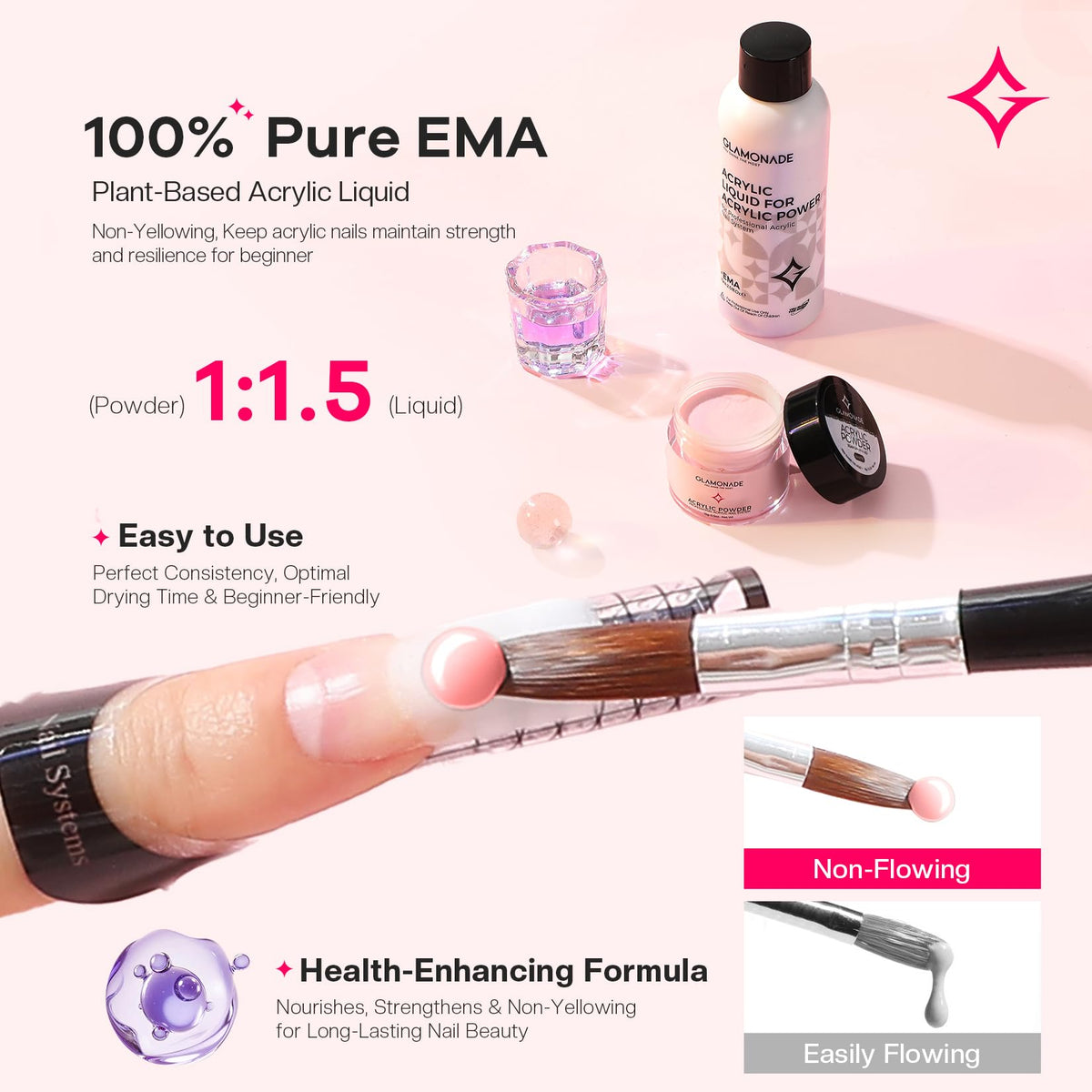 Glamonade electric nail drill and bits for precise shaping and prep