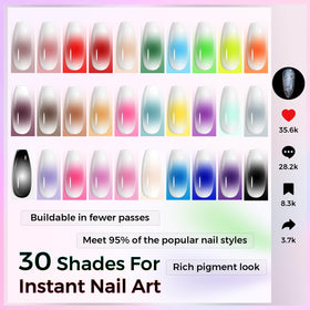 Glamonade French tip detail on nail showing crisp lines and high pigment payoff