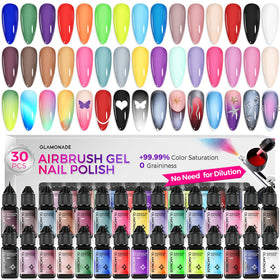 Glamonade front packaging showing 30-color kit and organized bottles for quick choice