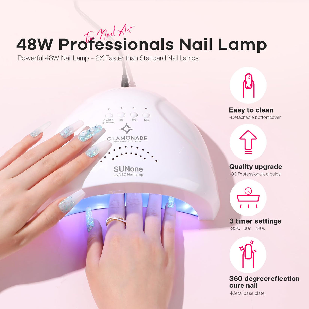 Glamonade nail tips and adhesive set for complete extension builds