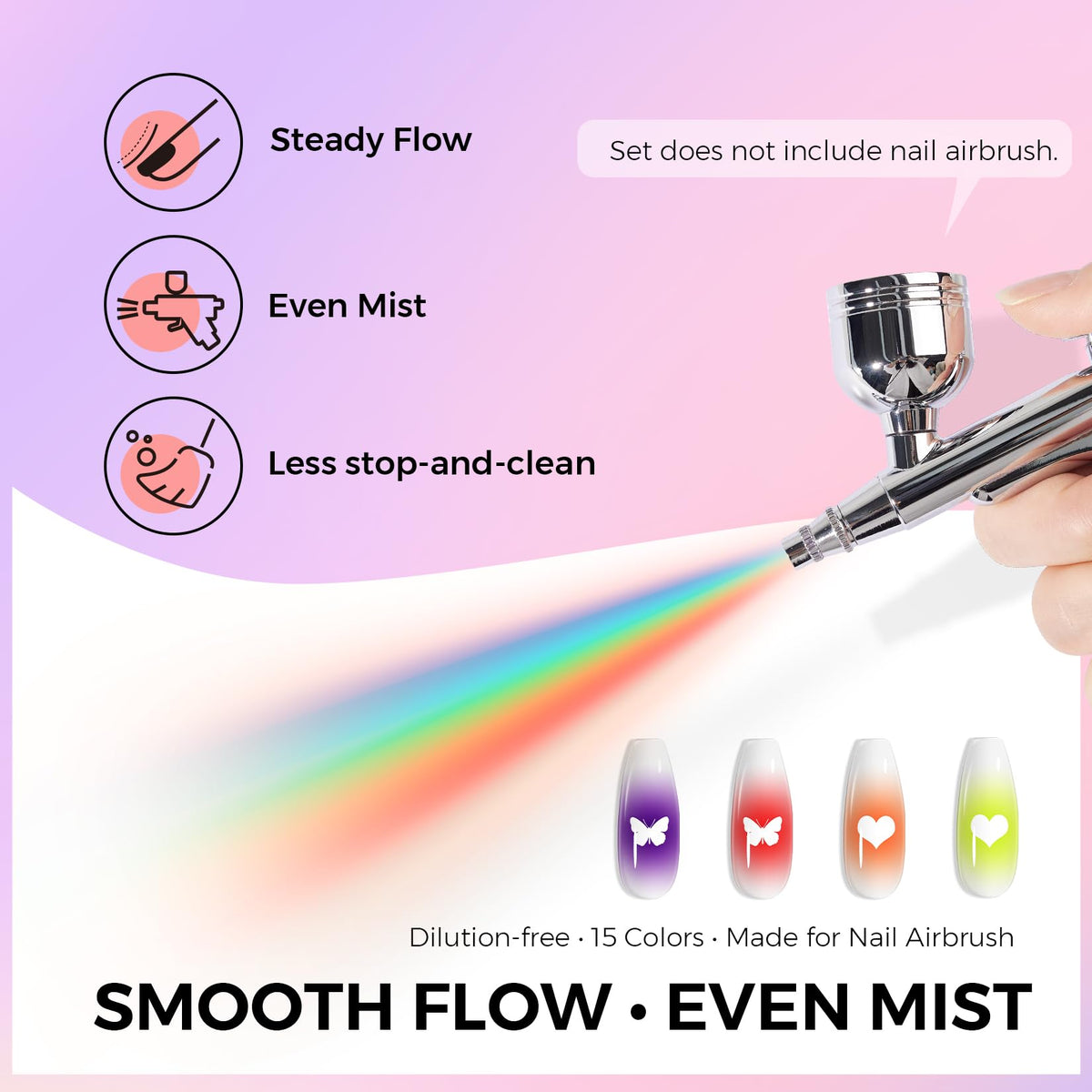 Glamonade ombre demonstration on fingernails showing seamless gradient finish