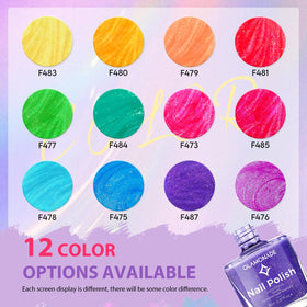 Glamonade open box with twelve nail polish bottles ready for use