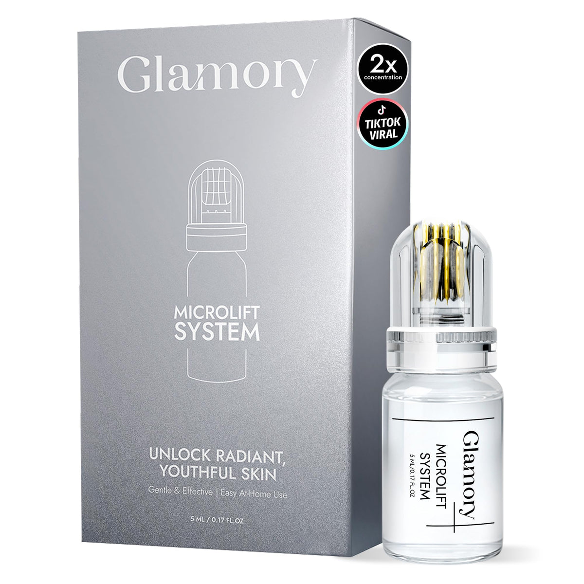 Glamory kit front packaging showing compact at-home facial system