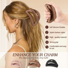 Glaudmeiss side profile of claw clip illustrating curved design and gentle hold