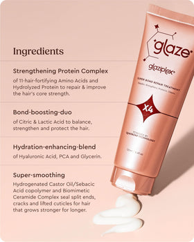 glaze rinsing treatment in shower to reveal softer hair