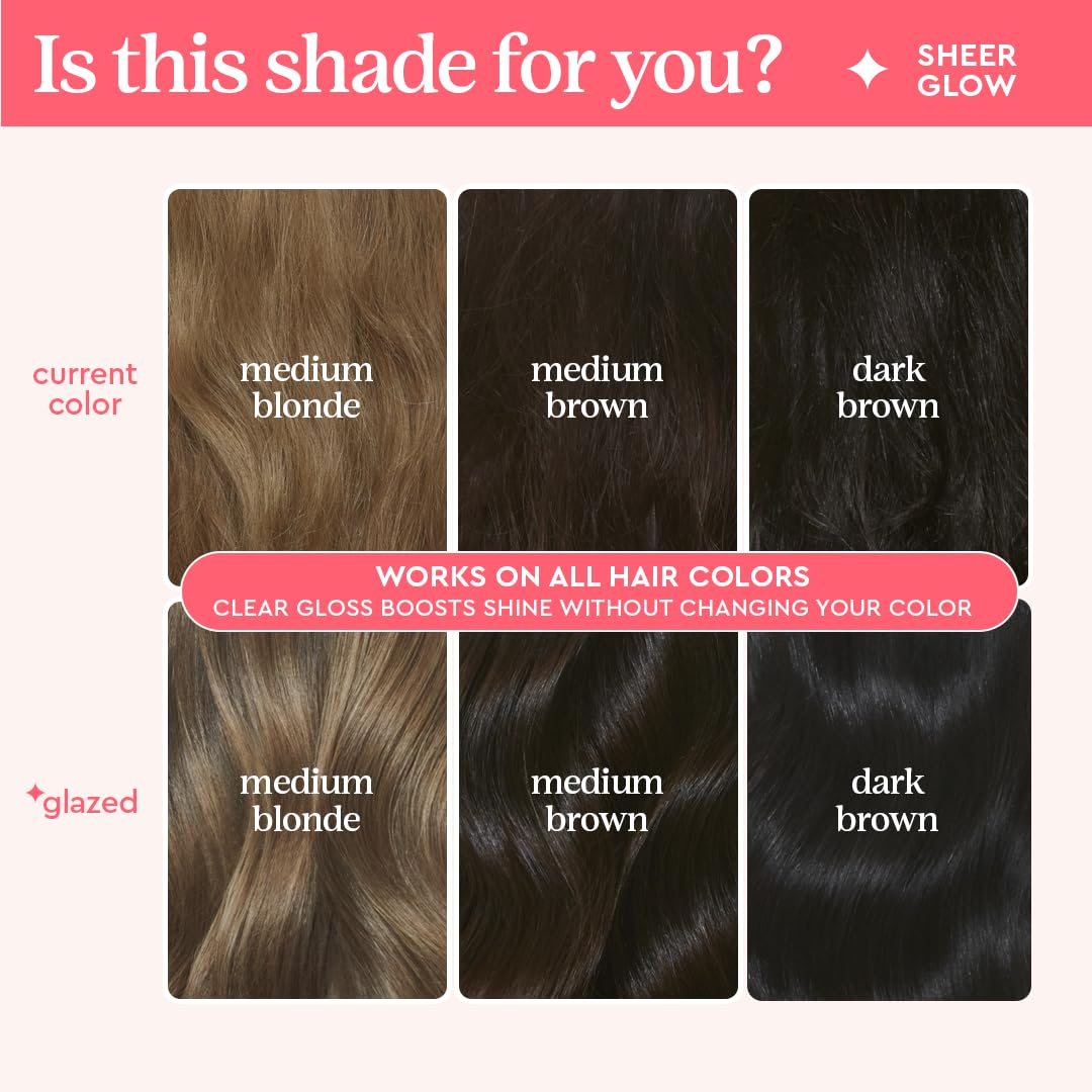 glaze gloss being applied to damp hair demonstrating simple at-home 10-minute routine