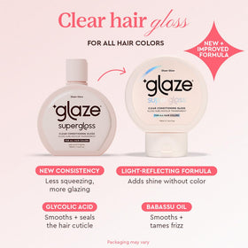 glaze squeeze nozzle dispensing gloss onto palm for mess-free, precise application benefit