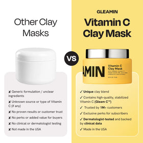 Gleamin before and after comparison showing improved tone and refined pores