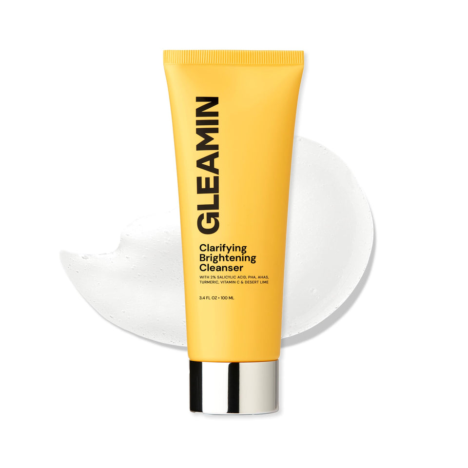 Gleamin front packaging showing tube and branding, clear product benefits