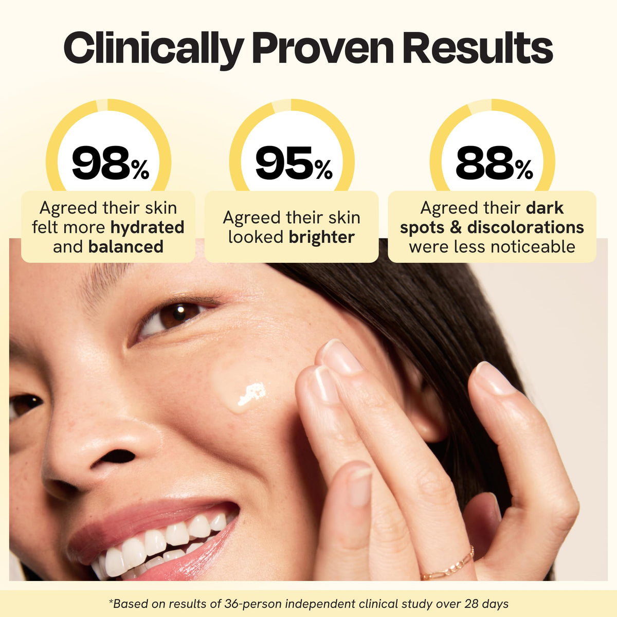 Gleamin label close-up highlighting active ingredients and clarity benefit