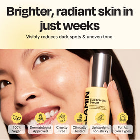 Gleamin bottle on bathroom vanity showing daily routine and organized benefit