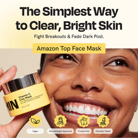 Gleamin mask being spread on skin showing creamy consistency and quick rinse-off benefit