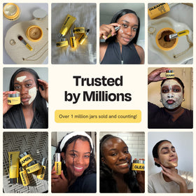 Gleamin mask swatch on skin illustrating smooth application and coverage