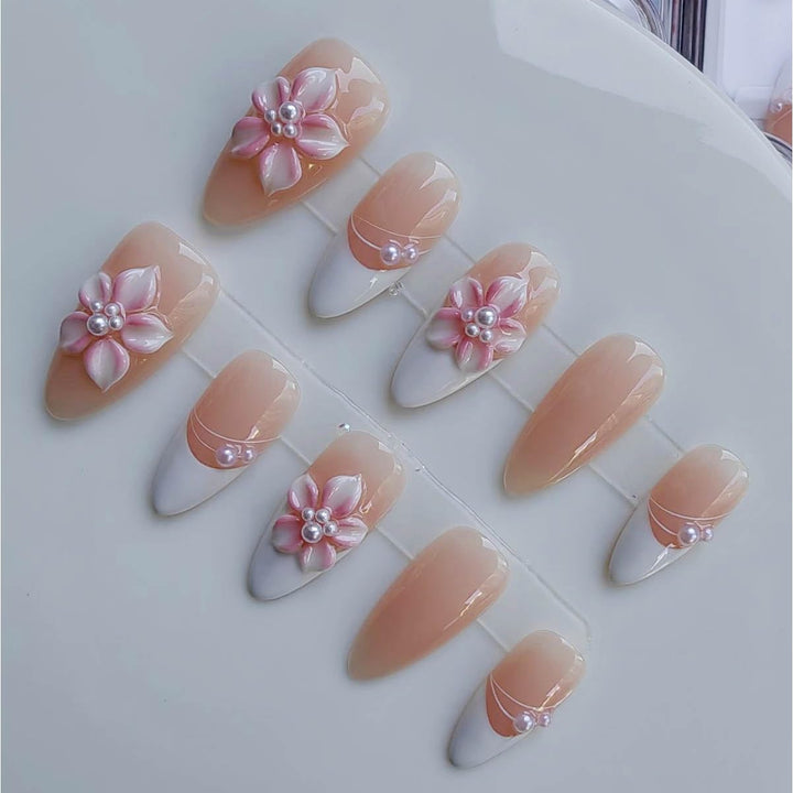 Gleamrain front packaging showing 10pcs set and elegant almond shape benefit quick use