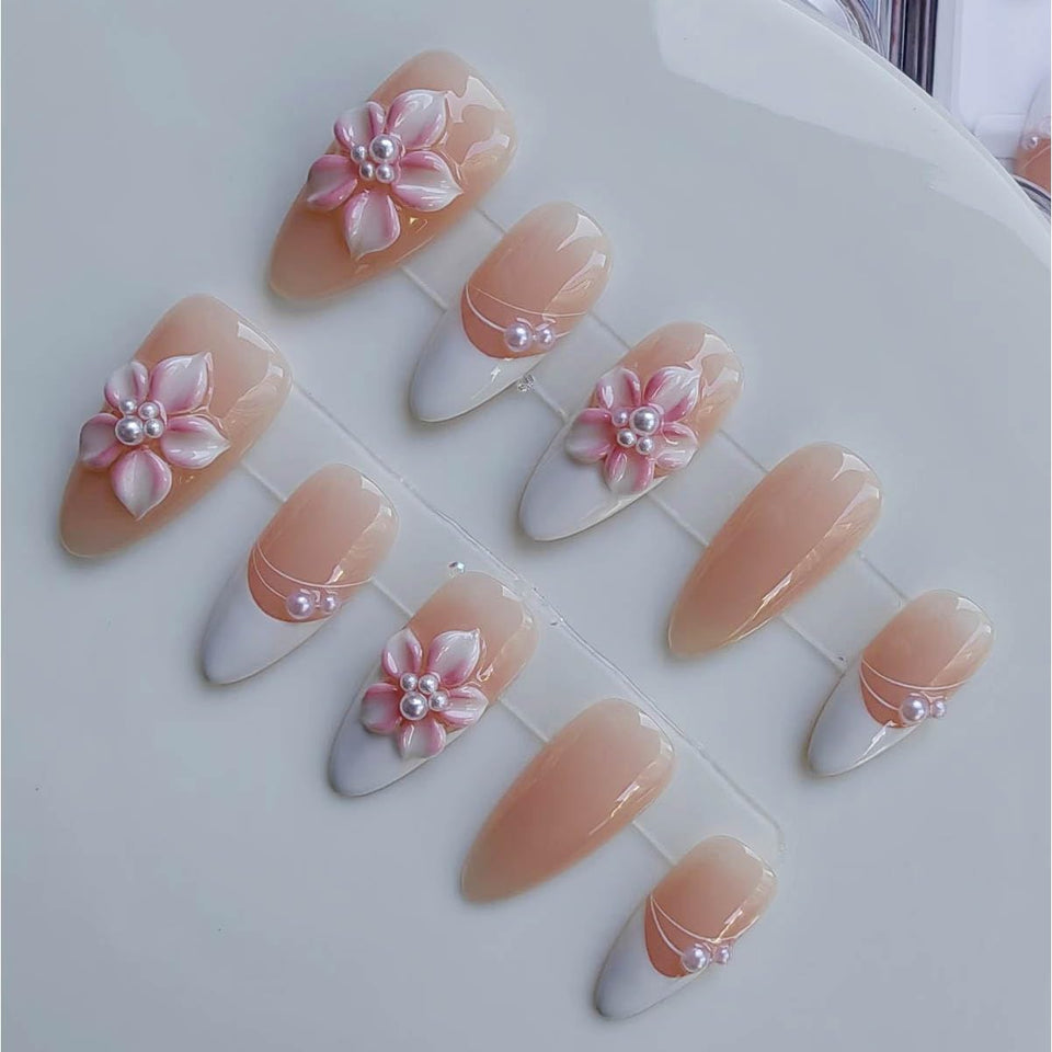 Gleamrain front packaging showing 10pcs set and elegant almond shape benefit quick use