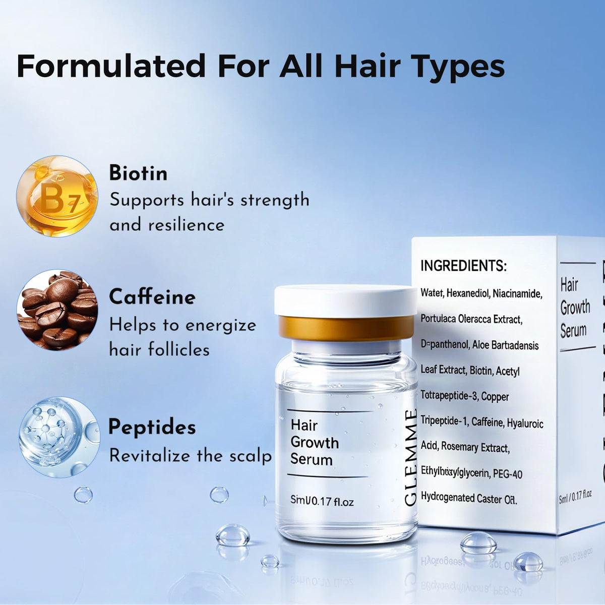 Glemme serum ampoules arranged to show single‑use hygiene benefit