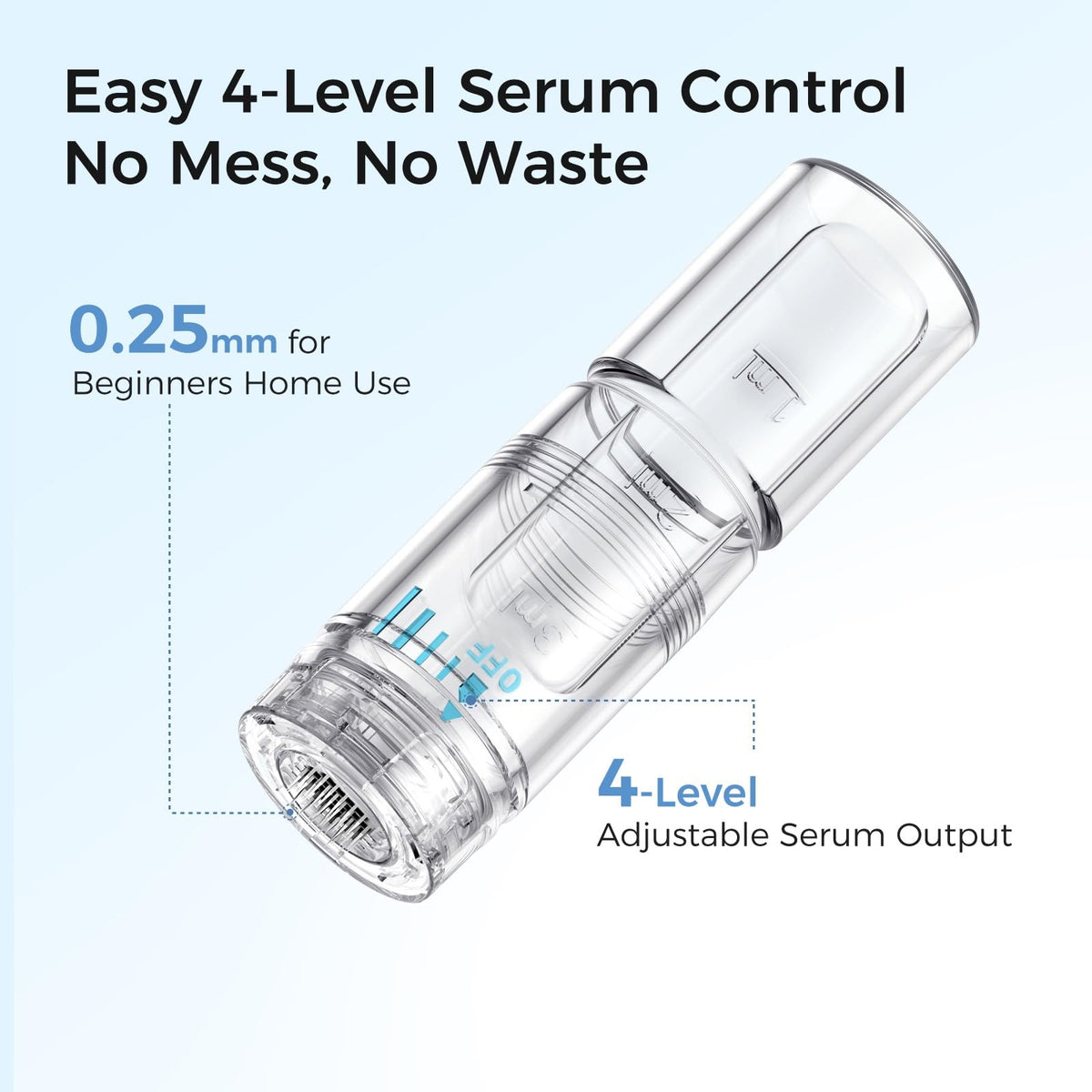 Glemme single-use serum pod detail showing sealed container for hygiene