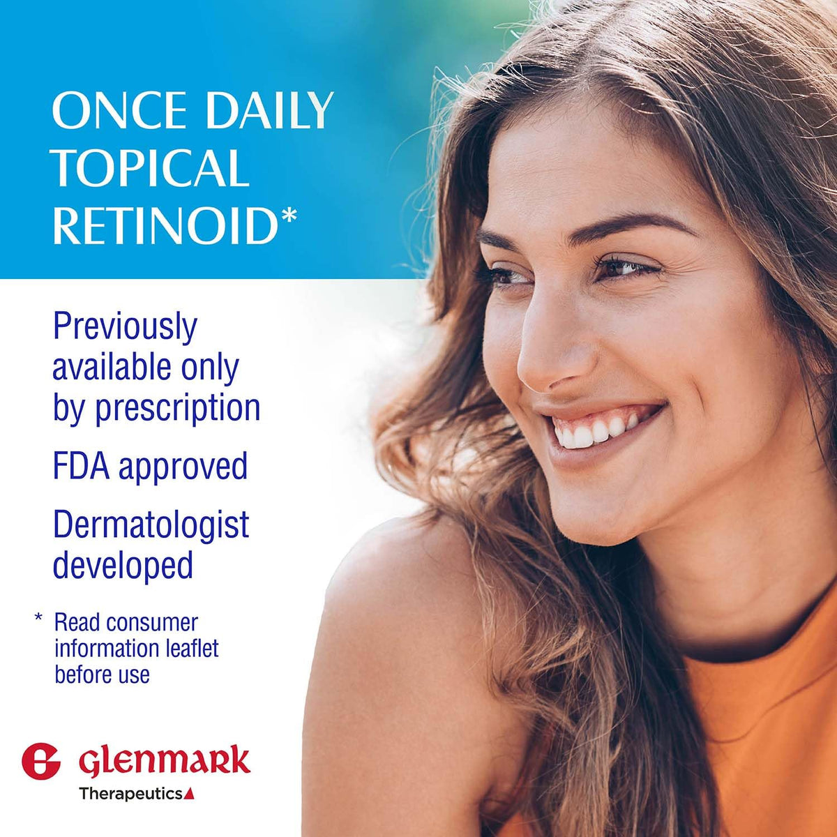 Glenmark Therapeutics being applied to cheek demonstrating targeted acne treatment use