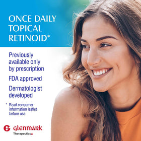 Glenmark Therapeutics being applied to cheek demonstrating targeted acne treatment use