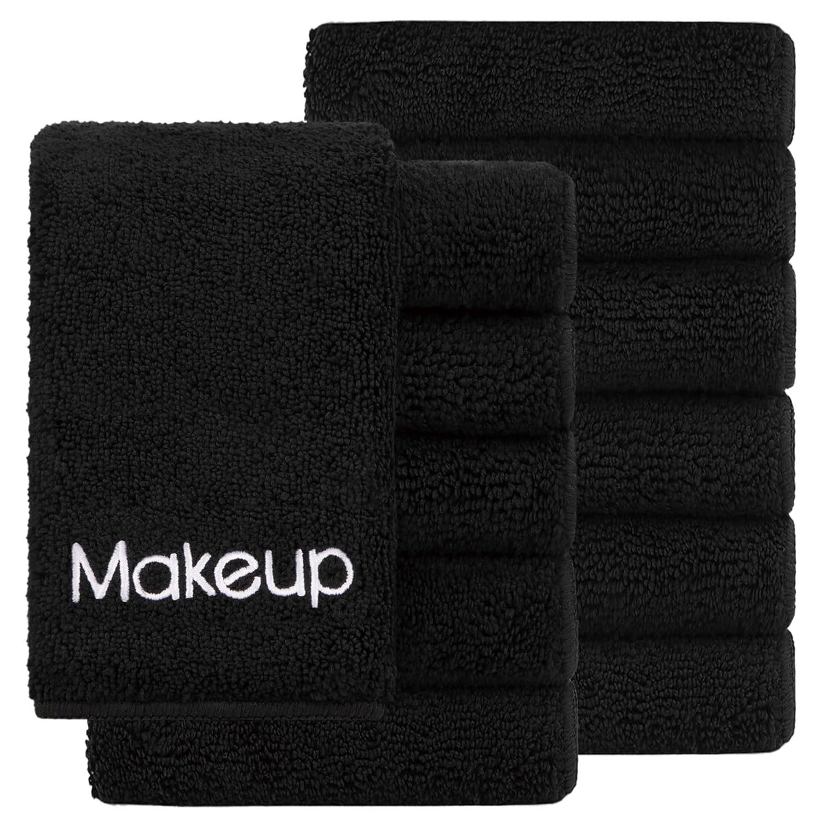 GLIMGLINT front packaging showing 12 black makeup remover towels benefits convenience
