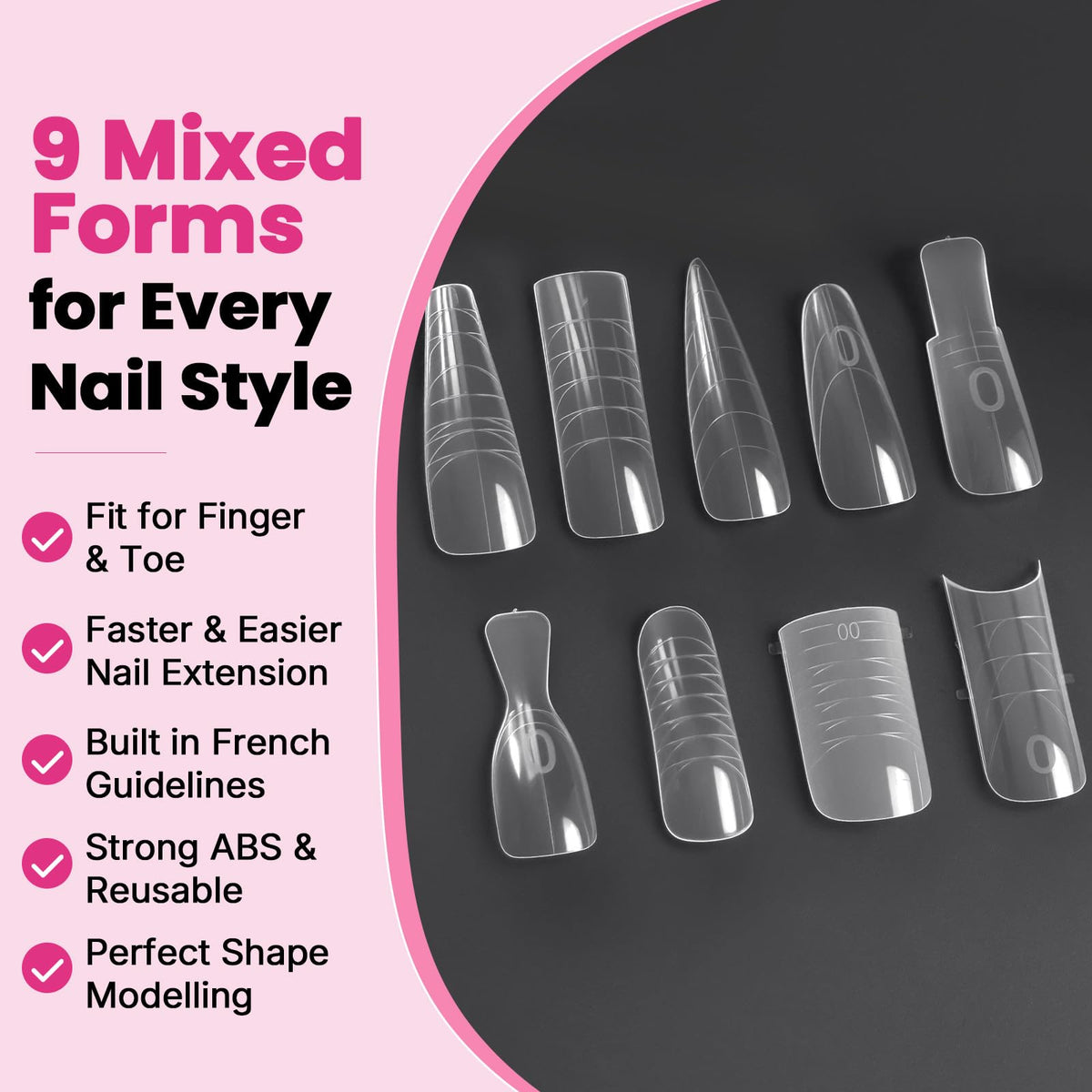 GlimightyX dedicated toenail forms for accurate pedicure fit