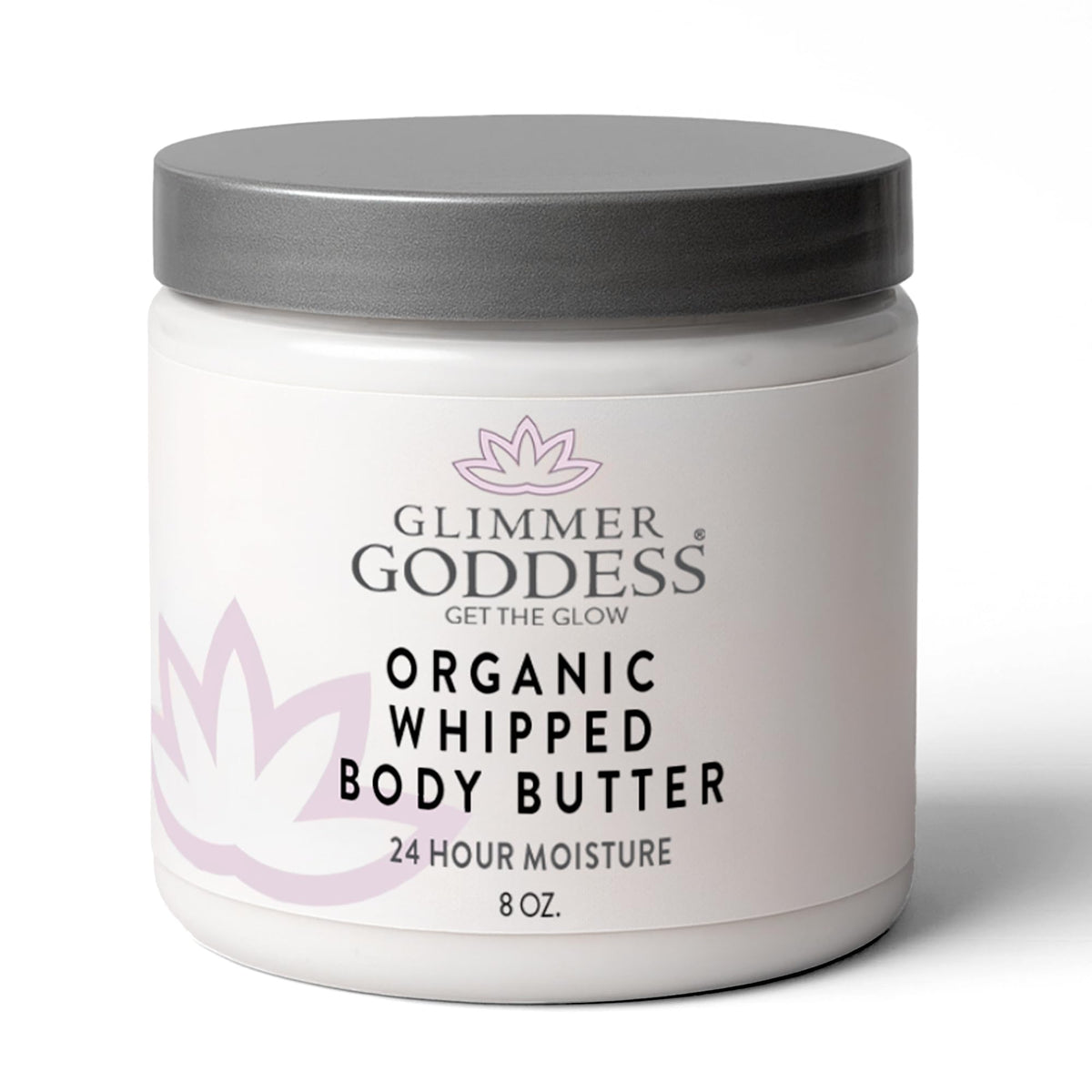 GLIMMER GODDESS front packaging showing 8oz jar and label for clean skincare