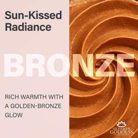 Glimmer Goddess label and ingredient list highlighting organic shea benefit