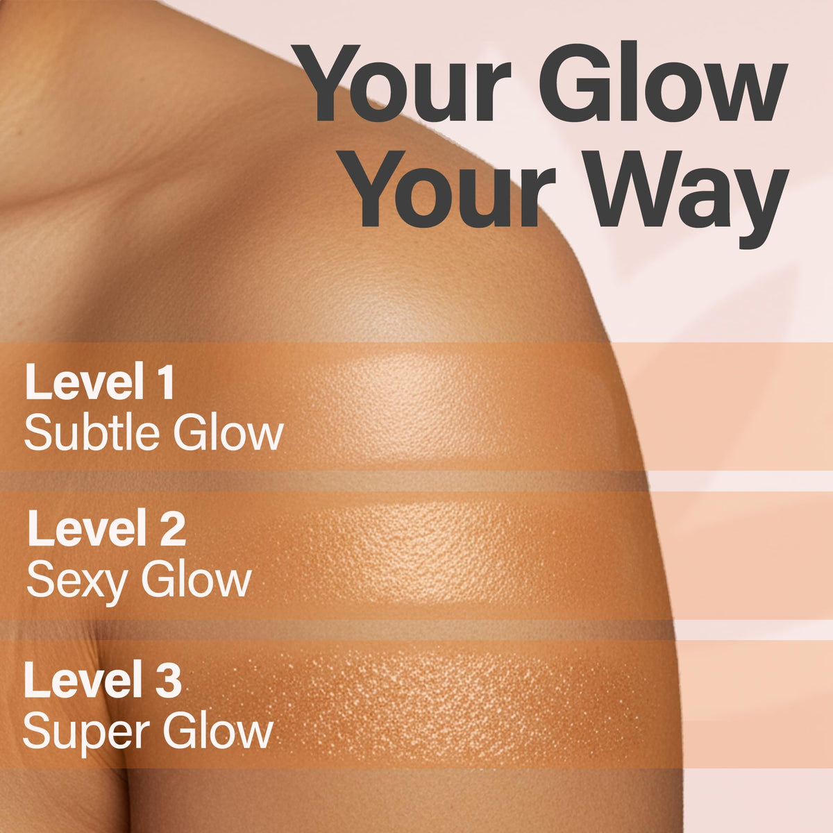 Glimmer Goddess on model at evening event showing radiant bronze glow benefit
