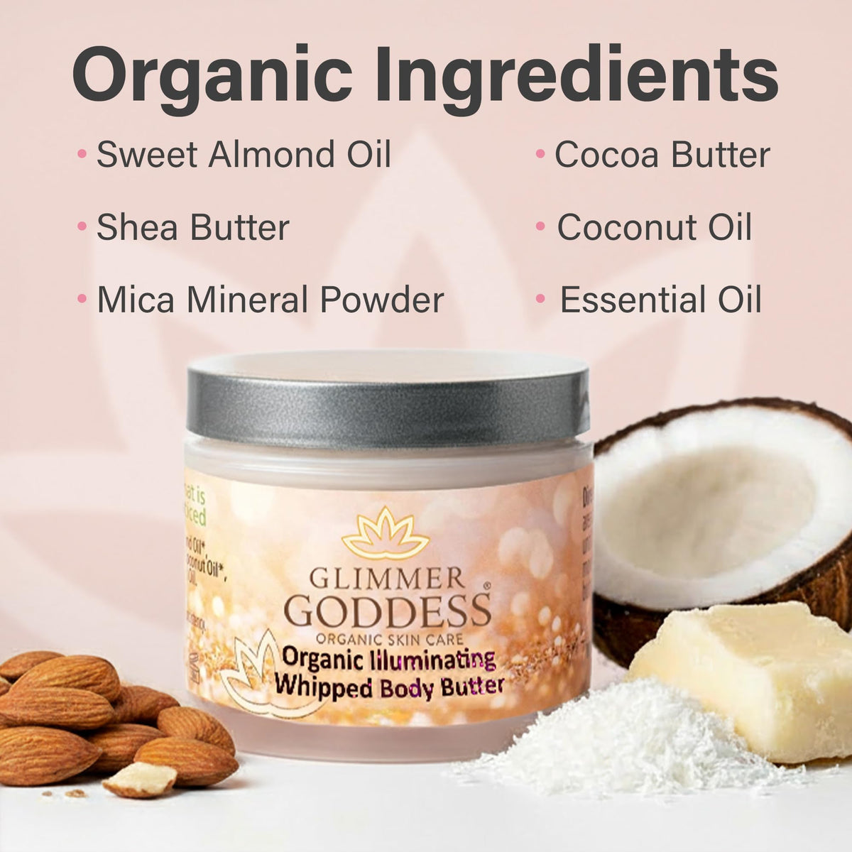 GLIMMER GODDESS whipped shea close-up texture showing creamy hydration benefit