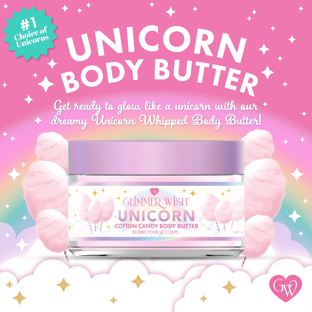 Glimmer Wish body butter being applied to skin demonstrating fast absorption benefit