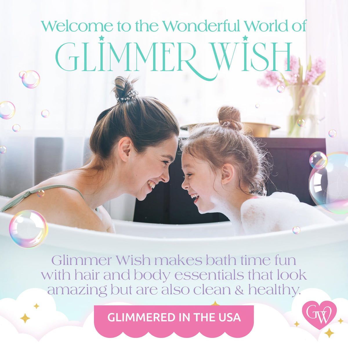Glimmer Wish bottle on beach towel suggesting tropical scent and fresh hair benefit