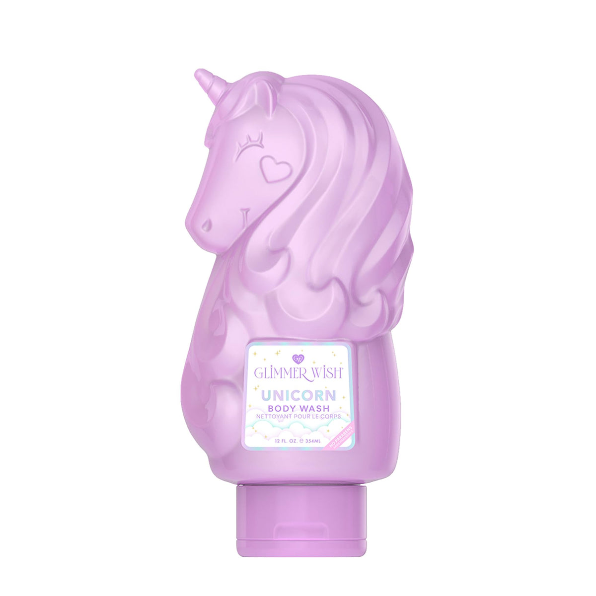 Glimmer Wish front bottle shot showing unicorn shape and playful design