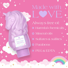 Glimmer Wish label detail showing ingredient highlights and safety info