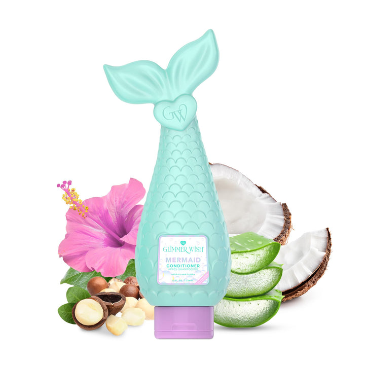 Glimmer Wish front-packaging showing bottle and playful mermaid label for appeal