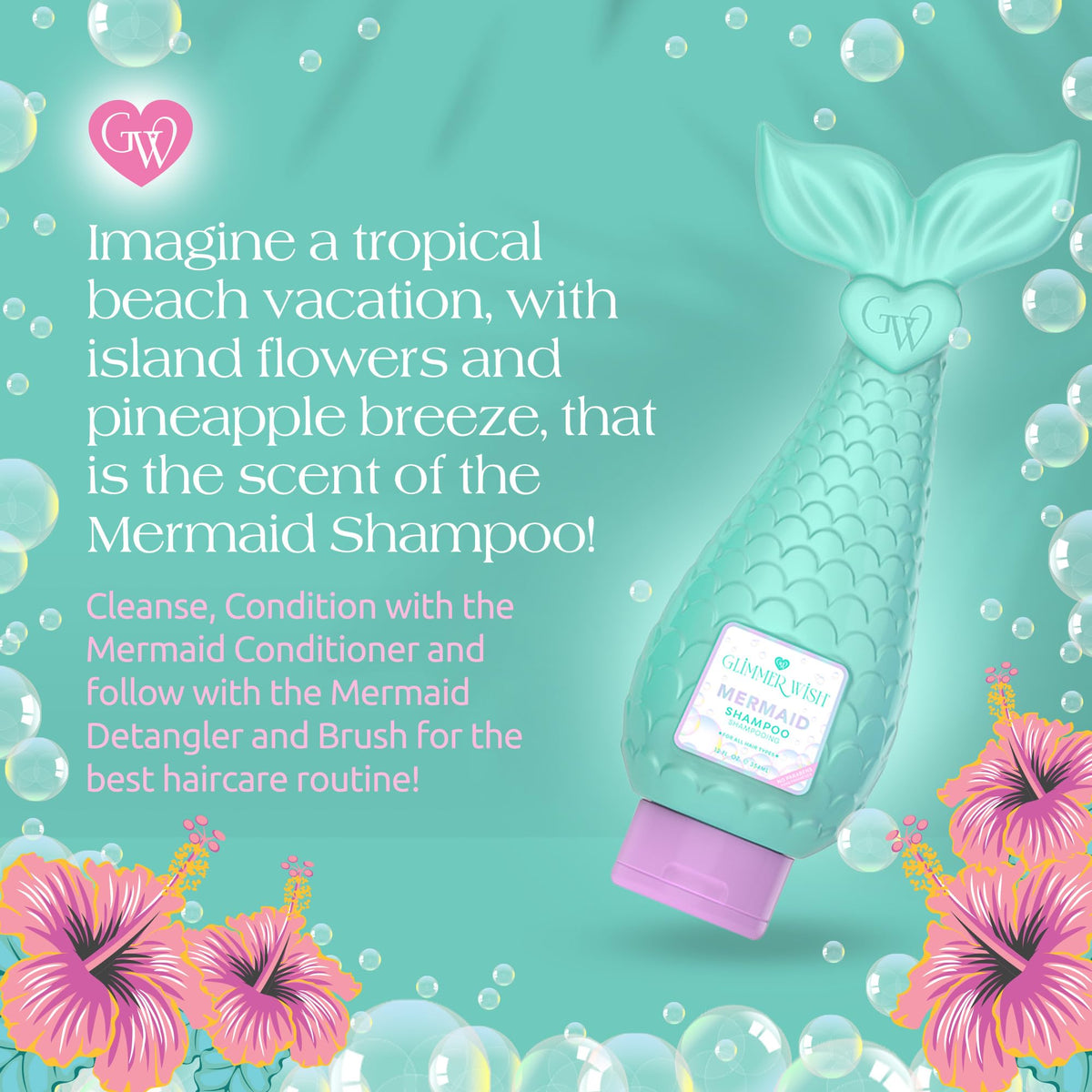 Glimmer Wish shampoo in hand demonstrating easy grip and spill prevention benefit