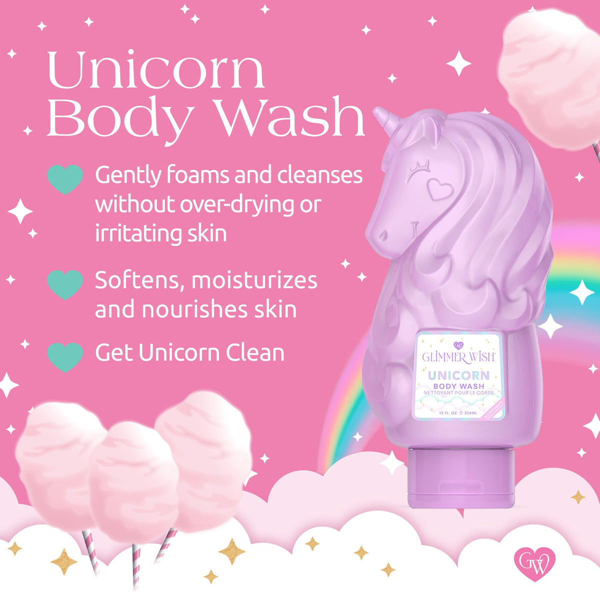 Glimmer Wish creamy lather texture demonstrating gentle moisturizing foam