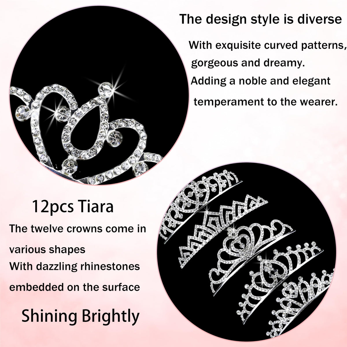 GLITZJOY side profile of a small crown, showing compact shape and comfortable fit